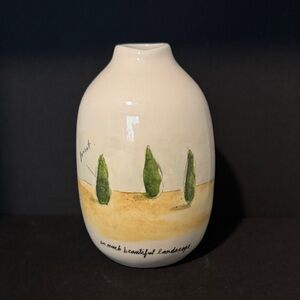 Rae Dunn Boutique French Sketch Cypress Trees Ceramic Vase